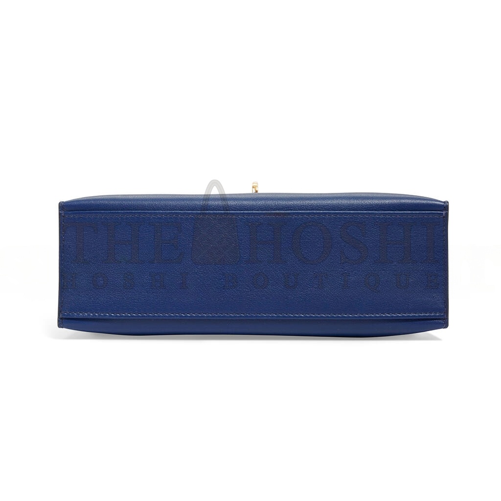 H**me5 A BLEU SAPHIR SWIFT LEATHER KELLY POCHETTE WITH GOLD HARDWARE (22*14*7cm) Master Quality